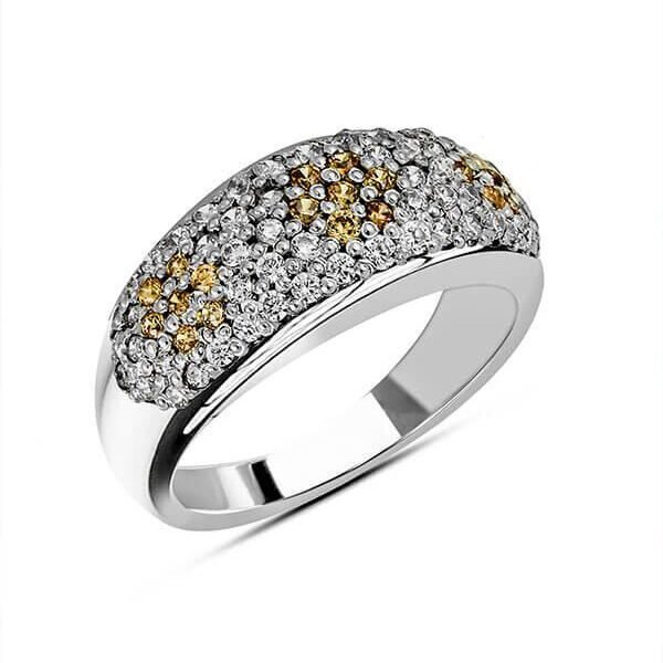 Shop Glistening Pavé Wedding Band 1.50mm zircons stone crafted in 925 silver with rhodium plating