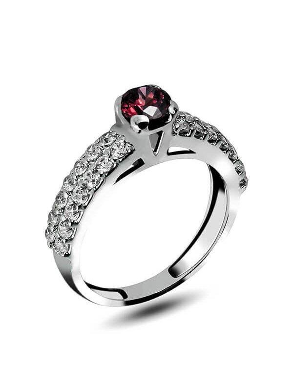 Solitaire Pave Ring 4mm center stone & 1.75mm side accents handcrafted in sterling silver with rhodium plating finsih