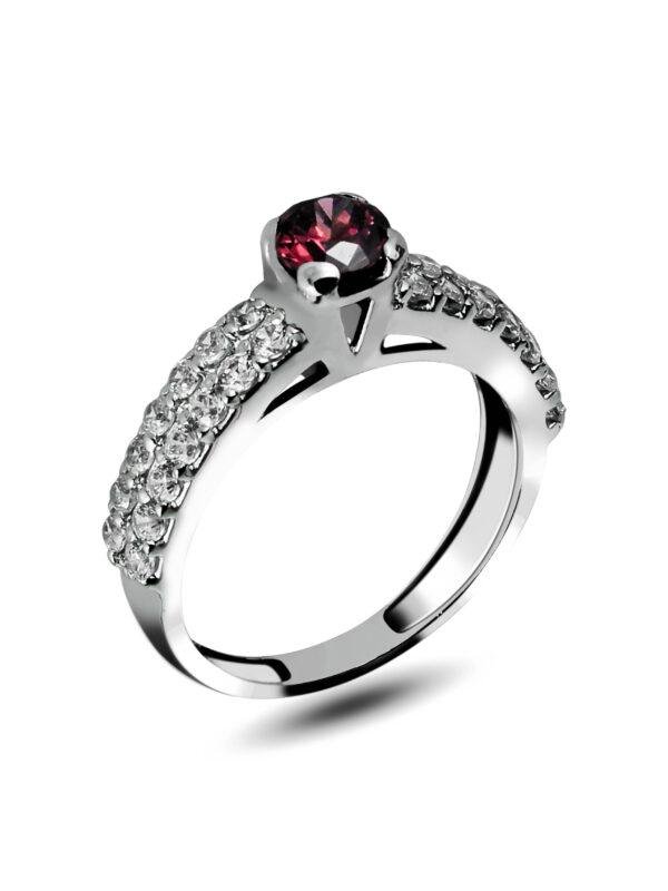 Solitaire Pave Ring highlighting its 4mm gemstone and sophisticated design