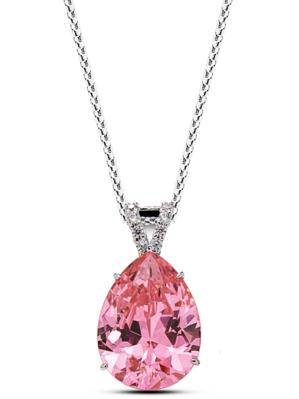 Blush Teardrop Pendant Necklace with ball chain