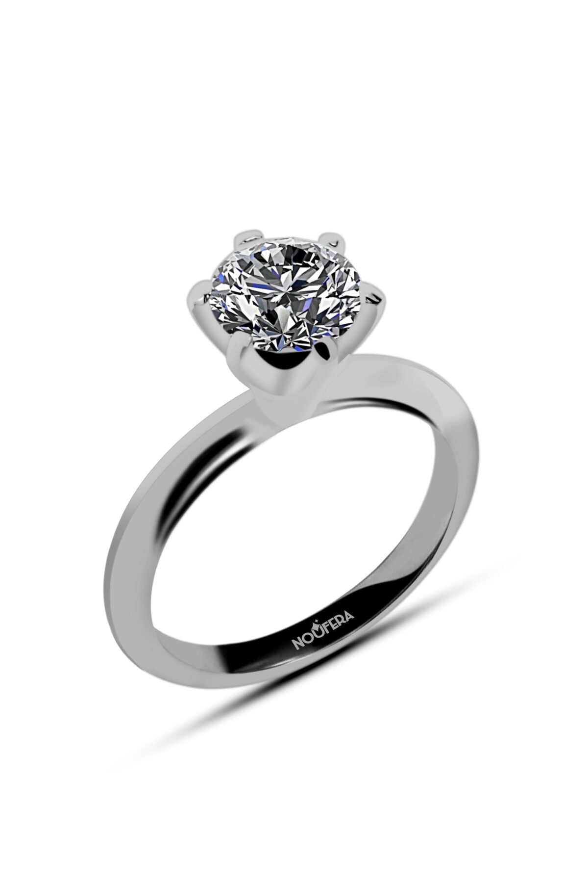 Floral-Inspired Dome Ring handcrafted in sterling silver with a cubic zircon