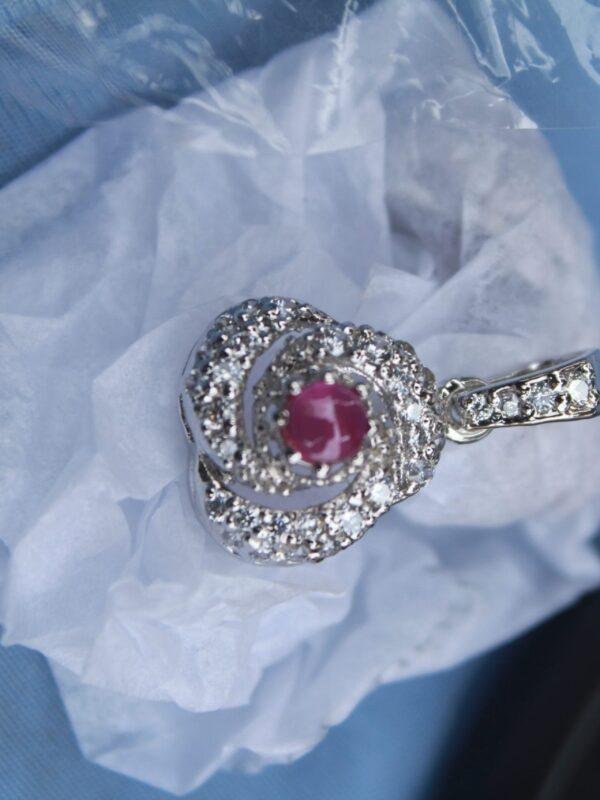 Radiant Ruby Halo Pendant