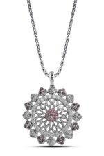 Radiant Blossom Halo Pendant with chain