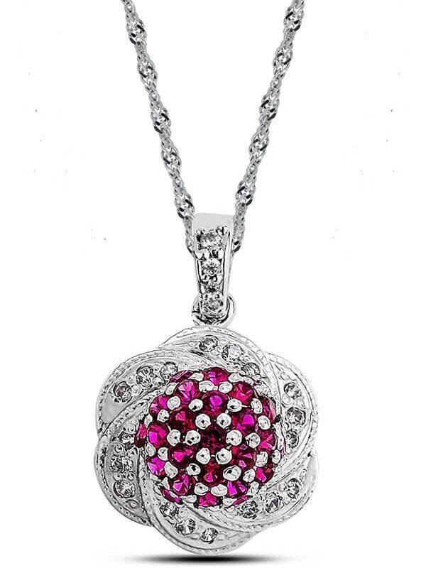 Shop Floral Cluster Pendant 1.75mm center clustered stones handcrafted in sterling silver