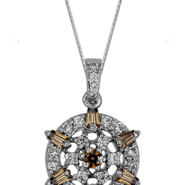 Celestial Blossom Halo Pendant with plain chain