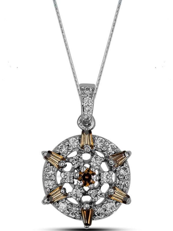 Celestial Blossom Halo Pendant with plain chain