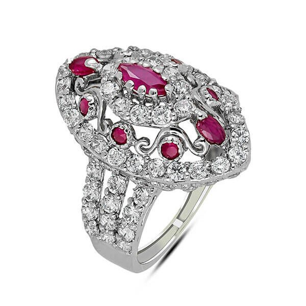 shop the topside of Marquise Cut Engagement Ring featuring 2.4mm zircon gemstone crafted in 925 sterling silver