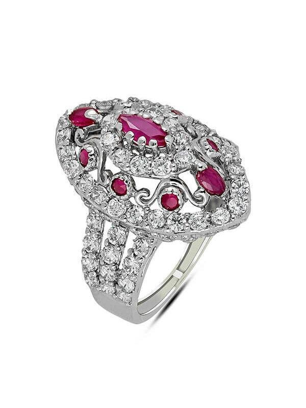 shop the topside of Marquise Cut Engagement Ring featuring 2.4mm zircon gemstone crafted in 925 sterling silver