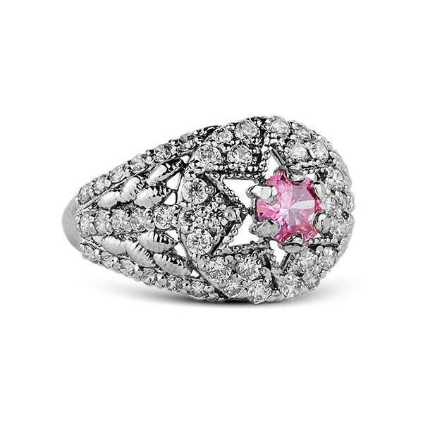 side view of Star Dome Ring featuring 4mm zircon gemstone crafted in 925 sterling silver