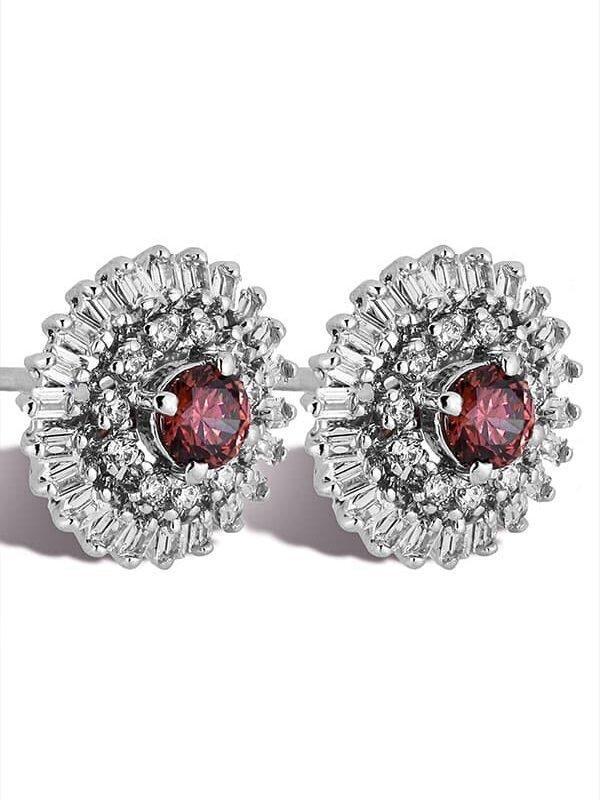 Shop our Round Sparkle Halo Earrings 5mm center 2.4mm brackets stones