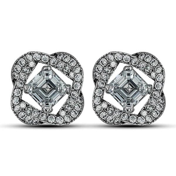 buy Glowing Floral Earrings 6mm korean stone handcrafted in 925 silver with rhodium plating