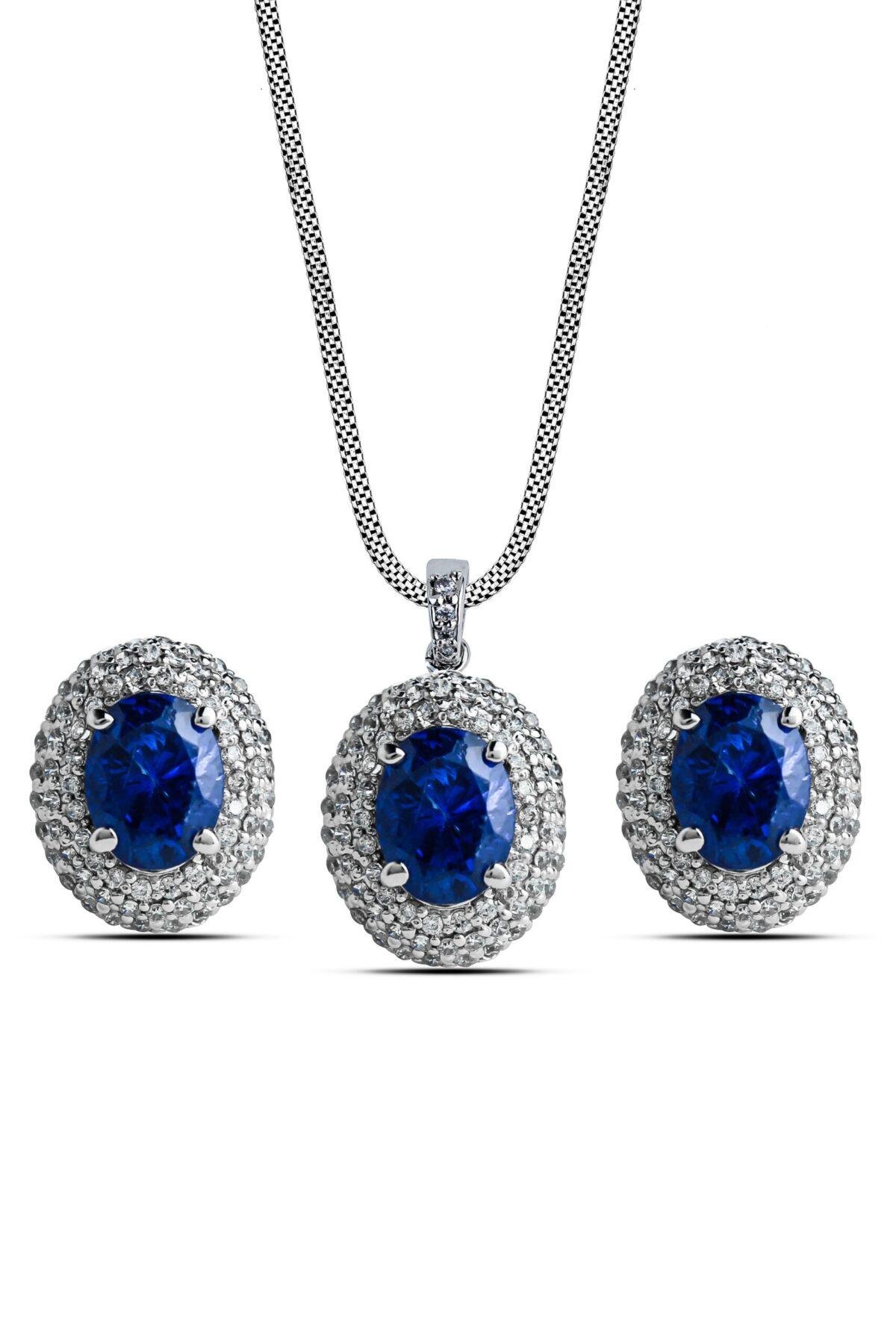 Royal Sapphire Pendant Set in 925 sterling silver