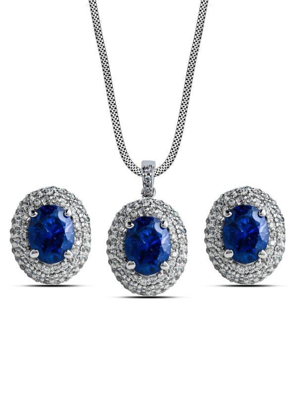 Royal Sapphire Pendant Set in 925 sterling silver