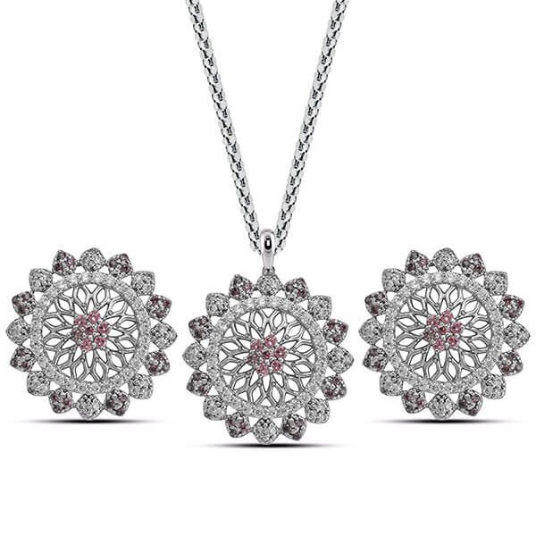Shop Dahlia Grace Pendant Set 2.50mm center stones with ball chain