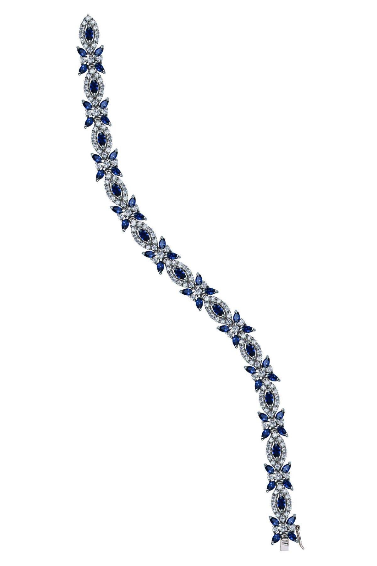 Blue Midnight Matrix Bracelet in a curved position