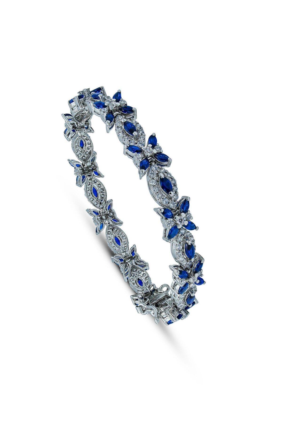 Blue Midnight Matrix Bracelet in a deep blue shark stones