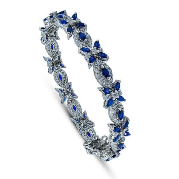 Blue Midnight Matrix Bracelet in a deep blue shark stones