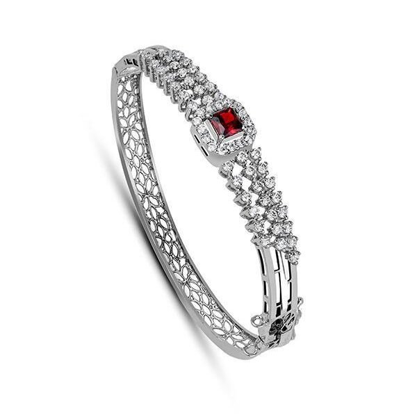 Buy Rustic Garnet Bracelet handcrafted in sterling silver
