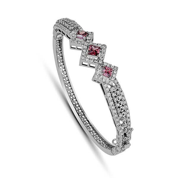 shop Noufera Radiant Trio Frame Bracelet in sterling silver