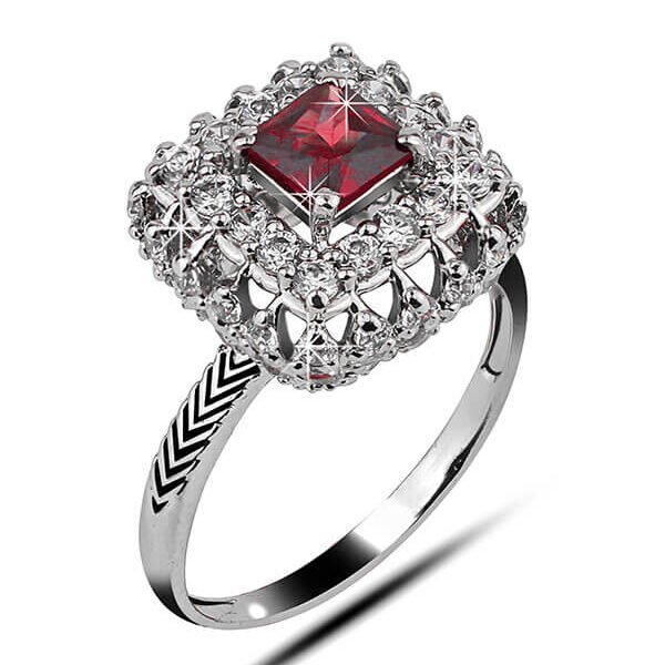 Buy The Royal Halo Ring featuring 6mm center stones