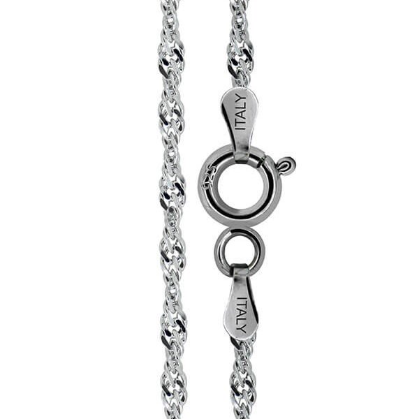 Torino Twisted Rope Chain crafted in sterling silver & rhodium plated