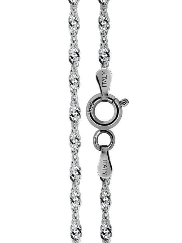 Torino Twisted Rope Chain crafted in sterling silver & rhodium plated