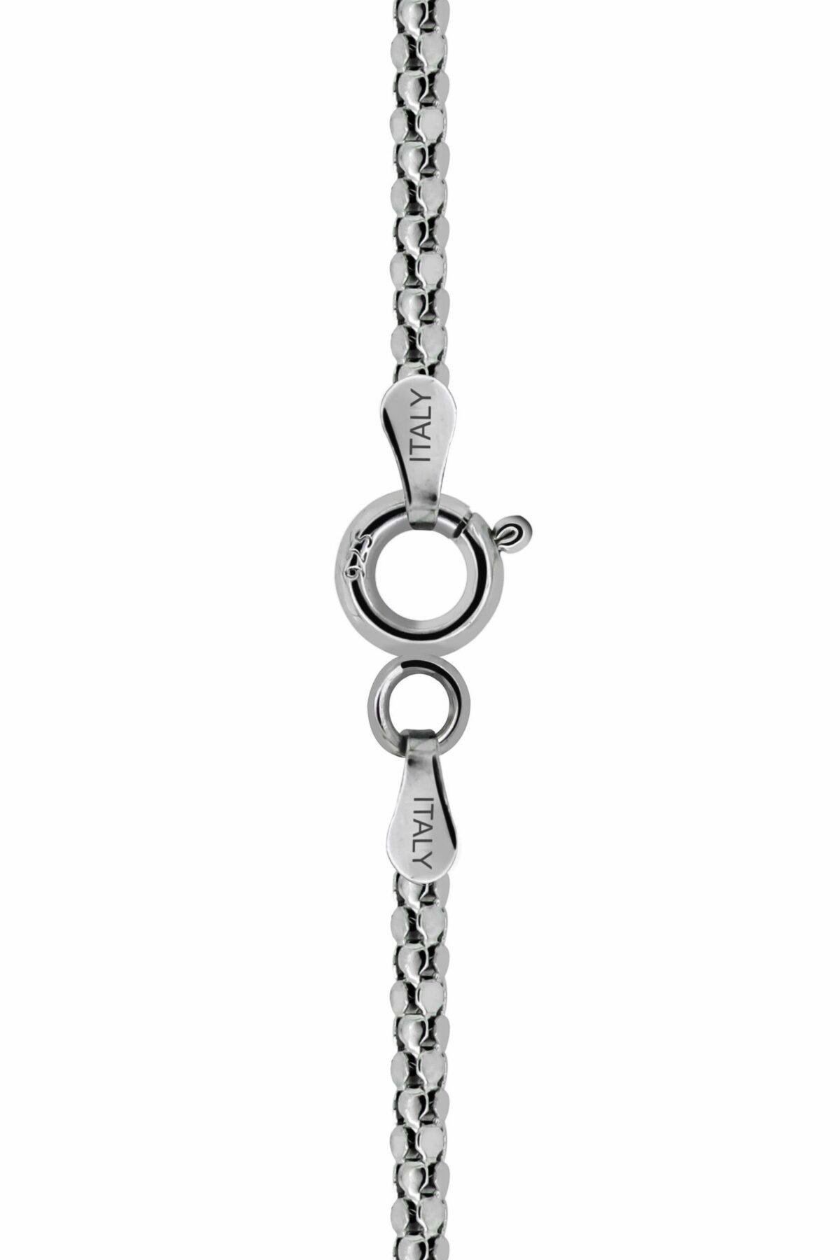 Noufera’s Lush Verdure Emerald Pavé Leaf Pendant Set Milano Beaded Ball Chain - 925 Sterling Silver (Italy) with spring ring clasp locking