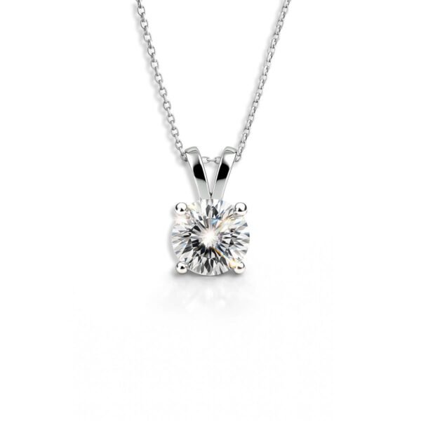 GRA Certified Moissanite Pendant with Cable Chain