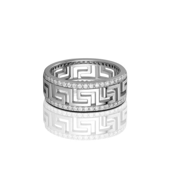 925 Crystal Greek Key Pattern Band