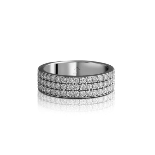 Triple Row Diamond Wedding Band