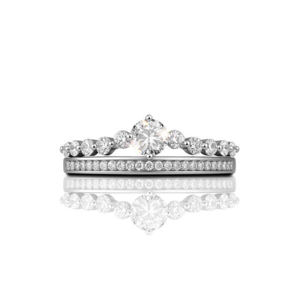 Crown Diamond Engagement Ring