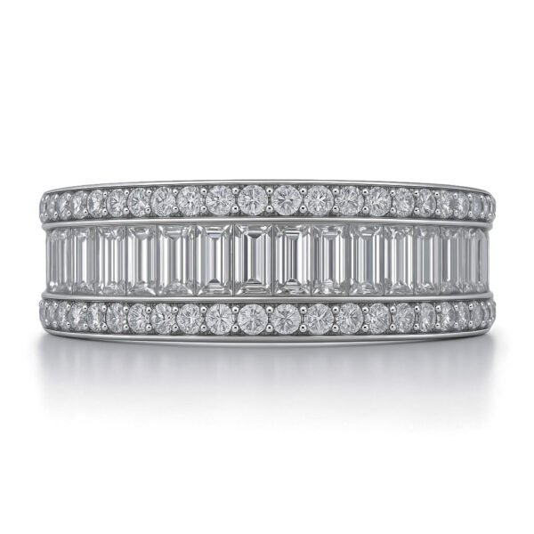 Baguette Triple Row Wedding Band