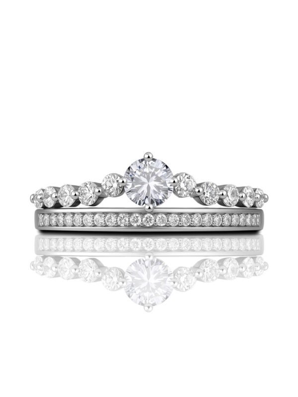 front look of a Crown Diamond Engagement Ring