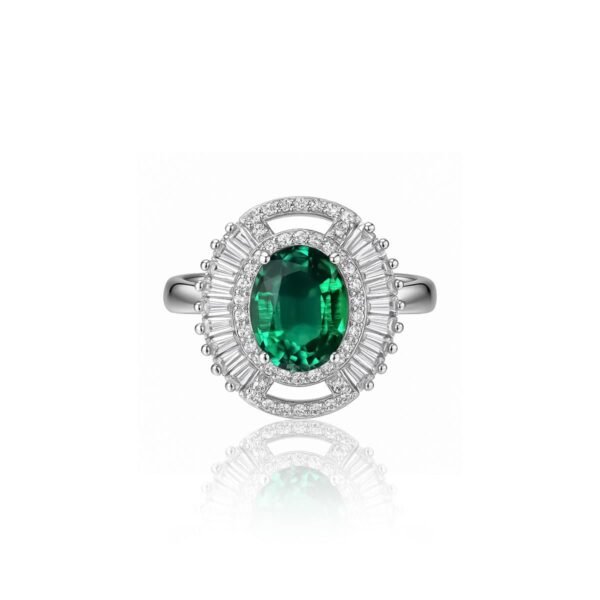 Noufera Luxury Double Halo Emerald Ring