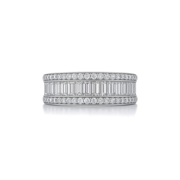 Baguette Triple Row Wedding Band