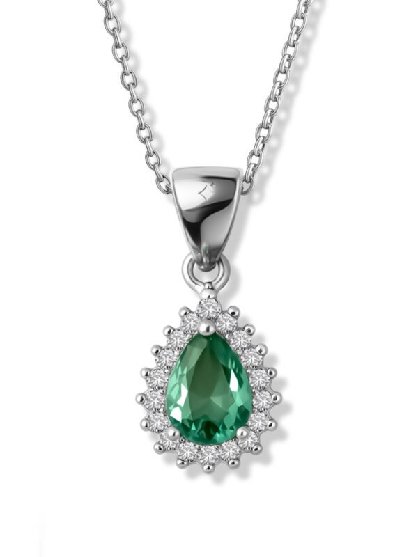 Elegant Teardrop Halo Pendant Necklace