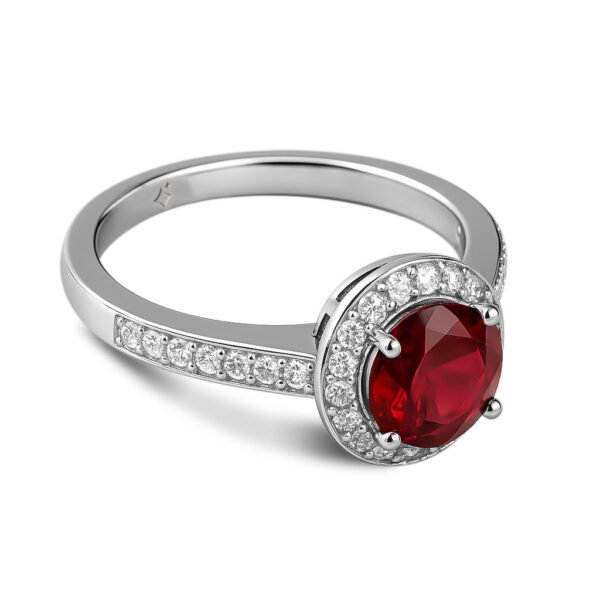 Ruby Halo Engagement Ring