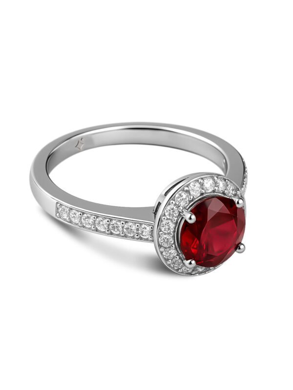 Ruby Halo Engagement Ring