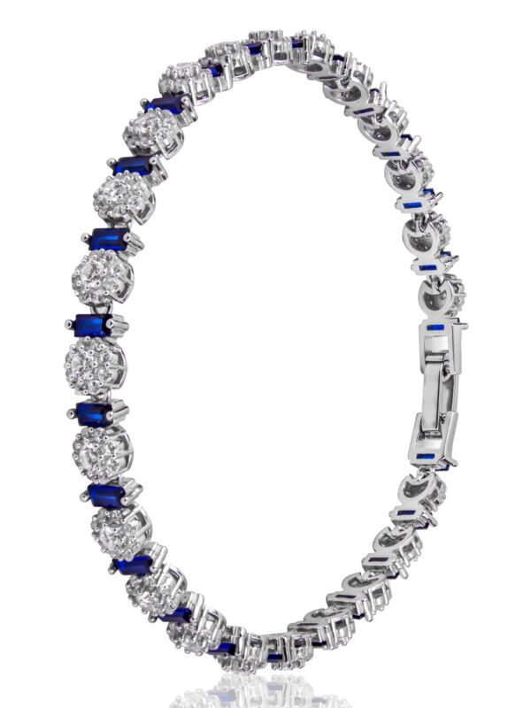 sapphire cluster tennis bracelet