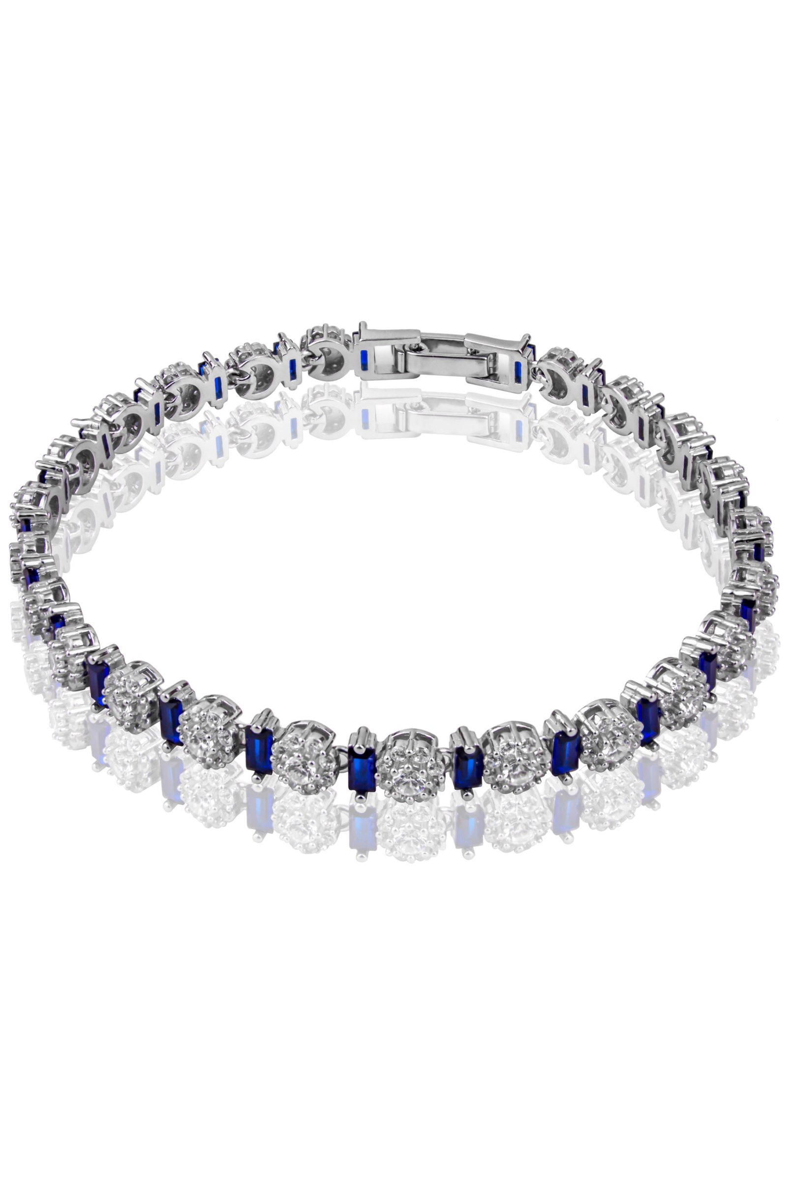 sapphire cluster tennis bracelet