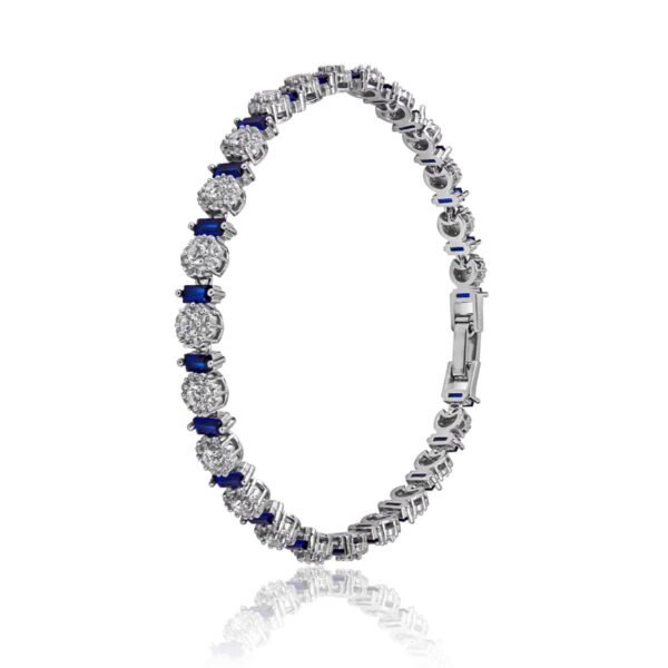 Sapphire Cluster Tennis Bracelet
