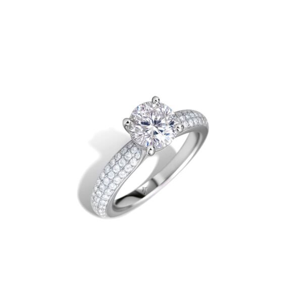 Classic Pave Diamond Solitaire Ring