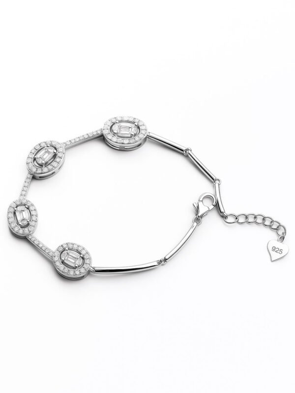 Oval Halo Baguette Bracelet