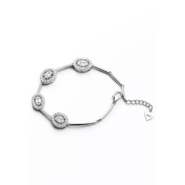 Oval Halo Baguette Bracelet