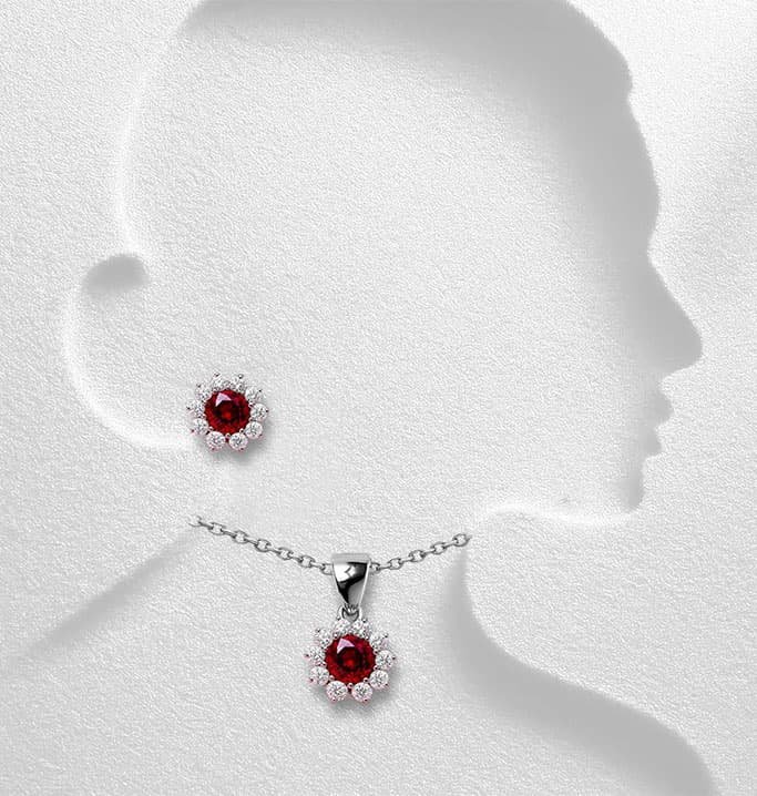 silver pendant sets with chain