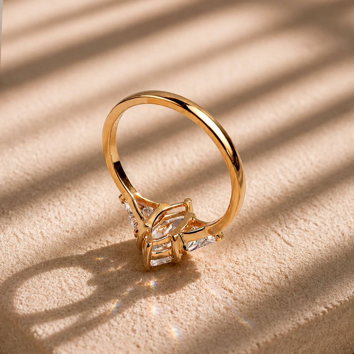 3 Carat Marquise Trio Ring with Side Trillion Stones