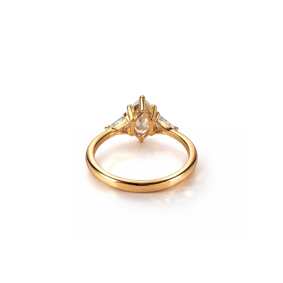 3 Carat Marquise Trio Ring with Side Trillion Stones - Image 5