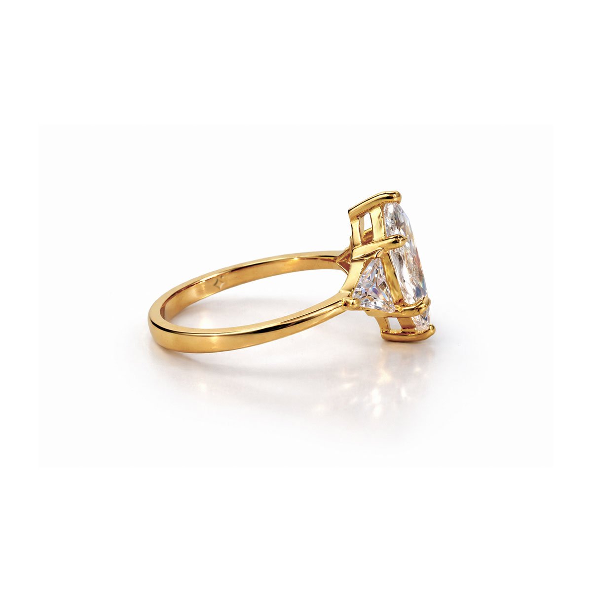 3 Carat Marquise Trio Ring with Side Trillion Stones - Image 6