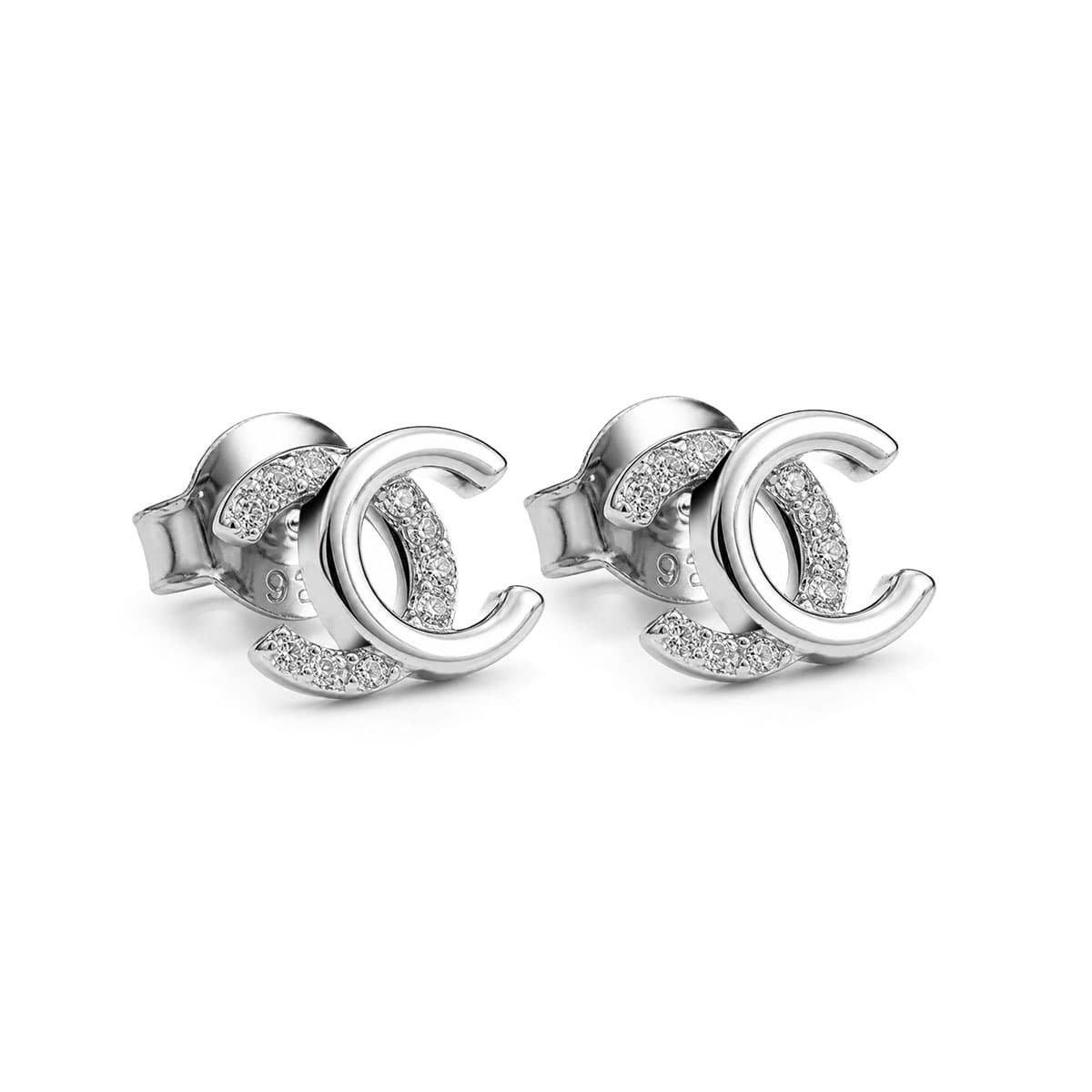 Celeste Pavé CC Stud Earrings
