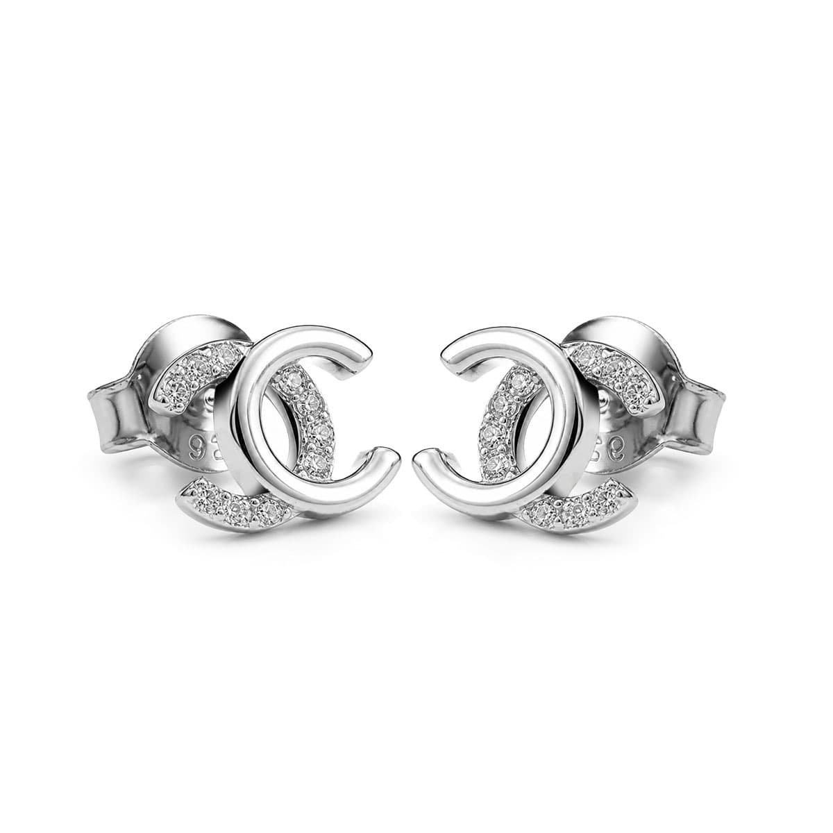 Celeste Pavé CC Stud Earrings
